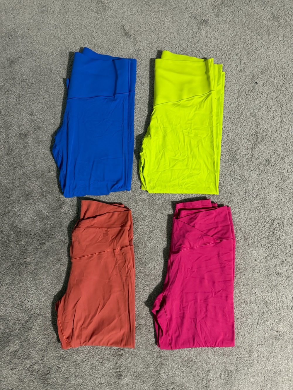 aerie Four-Pack Neon & Bright Leggings - Blue, Neon Yellow, Rust, Hot Pink